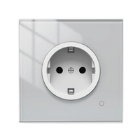 Tuya WiFi Smart 16A EU Socket Glass Panel Outlet Power Monitor Touch Plug Relay Status Light Mode Adjustable Smart Life
