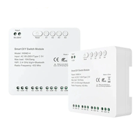 Tuya WiFi Smart 4 Channel RF Momentary Inching Relay Self-Lock Switch Module DIY WiFi Garage Door Controller Voice Contr