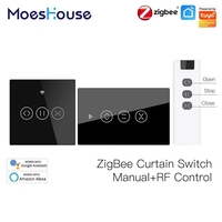 Tuya ZB RF 433MHz commutateur de rideau tactile intelligent volets roulants statut du relais de contrôle sans fil foncti