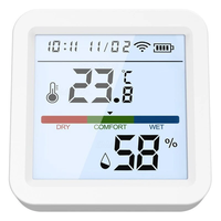 Tuya ZigBee3.0 Smart Home Temperature Humidity Sensor with Backlight LCD Display Voice Control with Alexa Google Home an