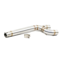 Tuyau déchappement de 51mm Mid Connect Tuyau Double Trou Slip On Under Seat Pour Yamaha FZ6N FZ6S FZ6