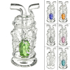 Tuyau deau en verre MINI Skull avec tuyau et tube en verre multicolore