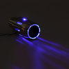 Tuyau dextrémité de silencieux déchappement de voiture universel 54mm IN 76mm OUT + Bleu / Rouge LED Light