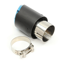 Tuyau dextrémité de silencieux déchappement en fibre de carbone universel en acier bleu de 63 mm CW-EP026