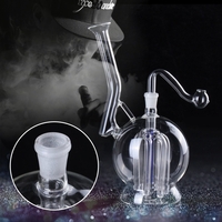 Tuyau dherbe de verrerie de tuyaux de fumer de verre deau lumineux de 18cm avec la lumière LED