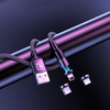 Twitch T02 3A LED Câble de données micro USB rond Type-C pour Samsung S10 S9 HUAWEI K30 LG