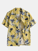 TWO-SIDED Hommes Eye-Catching respirant lâche ananas imprimant des chemises de plage de coton