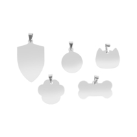 TWOTREES® 5Pcs Collier de Chien Personnalisable Étiquettes dAdresse pour Chiens Médaille avec Gravure Nom Chaton Ch