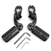 Type court arrière de pédales de repose-pieds réglables noirs de 1.25inch 3.2cm pour Harley