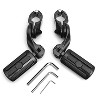 Type court arrière de pédales de repose-pieds réglables noirs de 1.25inch 3.2cm pour Harley