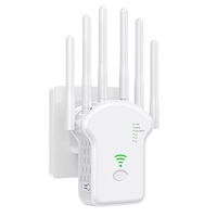 U13 1200Mbps WiFi Repeater Wireless WiFi Signal Repeater Extender High Gain 6 Antenna Dual-Band 2.4G/5G Network Amplifie
