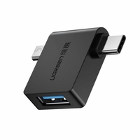 UGREEN 2-IN-1 OTG Adaptateur Micro USB Type-C vers USB 3.0 Convertisseur pour Téléphone Tablette Ordinateur Portable Mac