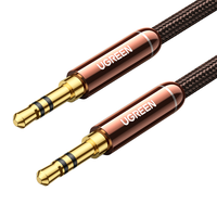 UGREEN 3.5mm mâle à mâle Audio câble 1.5m monocristal cuivre AUX Audio câble cordon argent placage connecteur