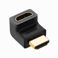 UGREEN 90/270 Degrés Angle Droit Adaptateur Plaqué Or 4K HDMI Connecteur Adaptateur pour TV Ordinateur Portable