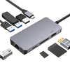 ULT-unir 8 en 1 Type-C Station daccueil USB-C Hub Adaptateur avec USB2.0 USB3.0 USB-C PD 100W 4K Compatible HDMI RJ