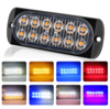 Ultra-mince 12 LED côté stroboscopique lumières 36 W Flash lampe boîtier en aluminium 7 couleurs 12-24 V pour camionnett