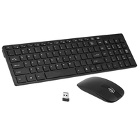 Ultra Mince 2.4GHz Sans Fil 101 Touches Clavier et 1000DPI Souris Combo Ensemble avec Couverture de Clavier