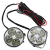 Une paire 4W DC 12V 4 LED ronde voiture blanche éclairage diurne