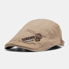 Unisexe à bord court lettre broderie béret casquette rétro en plein air décontracté pare-soleil Adjustale Cabbie chapeau