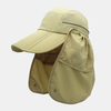 Unisexe à double usage large bord pare-soleil dété cou UV Protection respirant détachable visières casquette de bas