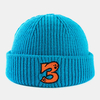 Unisexe acrylique tricoté couleur unie dessin animé numéro broderie chaleur sans bord bonnet propriétaire casquette crân