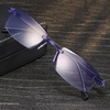 Unisexe Anti-lumière bleue sans cadre HD diamant coupe bi-lumière double usage lunettes de lecture lunettes presbytes