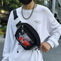 Unisexe Casual Youth Petit sac détudiant en plein air Sac de téléphone Sac transparent Sac transparent