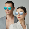 Unisexe Casula Fashion Full Metal Frame Narrow Rim Elegant UV Lunettes de soleil de protection