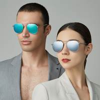 Unisexe Casula Fashion Full Metal Frame Narrow Rim Elegant UV Lunettes de soleil de protection