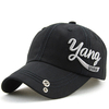 Unisexe coton broderie perforation trou lavé casquette de baseball réglable snapback chapeau pour hommes femmes