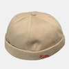 Unisexe Coton Couleur Unie Lettre Broderie Rue Hip-hop Brimless Beanie Landlord Cap Skull Cap