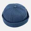 Unisexe Coton Couleur Unie Lettre Motif Extérieur Rétro Brimless Beanie Propriétaire Cap Skull Cap