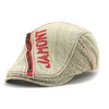 Unisexe coton denim jeans lavé béret chapeau papier garçon fermeture à glissière décoratif bec de canard cabbie cap