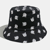 Unisexe Coton Double Face Mignon Chats Imprimer Casual Outdoor All-match Couple Hat Bucket Hat