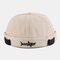 Unisexe coton lettre broderie rue tendance parasol chapeau sans bord bonnet propriétaire cap crâne