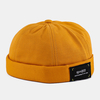 Unisexe Coton Lettre Patch Hip-Hop Casual Parasol Chapeau Brimless Beanie Landlord Cap Skull Cap