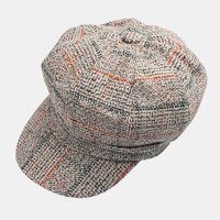 Unisexe Coton Rétro Style Britannique Plaids Peintre Gavroche Chapeau Béret Chapeau Octogonal Hat