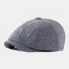 Unisexe Coton Solide Style Britannique Rétro Mince Respirant Chapeau De Cowboy Chapeau Octogonal Chapeau Plat Gavroche C