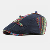 Unisexe Coton Style Ethnique Casual Colorful Rayures Pare-Soleil Chapeau Plat Avant Chapeau Béret Chapeau