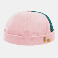 Unisexe Coton Tournesol Patchwork Motif De Mode Énergétique Brimless Beanie Landlord Cap Skull Cap