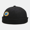 Unisexe coton tournesol sourire terre pêche motif mode créatif sans bord bonnet propriétaire casquette crâne casquette