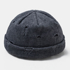 Unisexe couleur unie rétro trou sauvage bonnet sans bord bonnet bonnet crâne bonnet tricoté