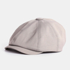 Unisexe couleur unie Style britannique rétro chapeau de Cowboy chapeau octogonal chapeau plat peintre béret chapeau gavr