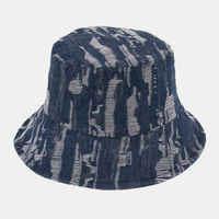 Unisexe Denim Wash Hole Retro Casual Personality Sunvisor Couple Hat Bucket Hat