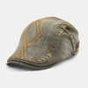 Unisexe Double broderie fil diamant grille lierre casquette réglable décontracté sergé casquette béret casquette chapeau