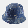 Unisexe double face espace galaxie zodiaque nuit étoilée imprimer décontracté jeune mode couple chapeau seau chapeau