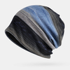 Unisexe double usage Plus velours chaud épais rayé extérieur personnalité décontractée brimless beanie écharpe