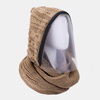 Unisexe détachable garder au chaud anti-poussière fermeture éclair cou protection tricoté masque facial écharpe