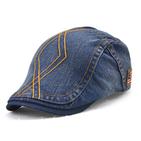 Unisexe en coton lavé à la rayure Boule chapeau Bouchon de duck Boucle de golf Visibilité réglable Cabbie Cap