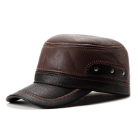 Unisexe en cuir PU cache-oreilles casquette de Baseball doublure en peluche réglable Golf coupe-vent en plein air